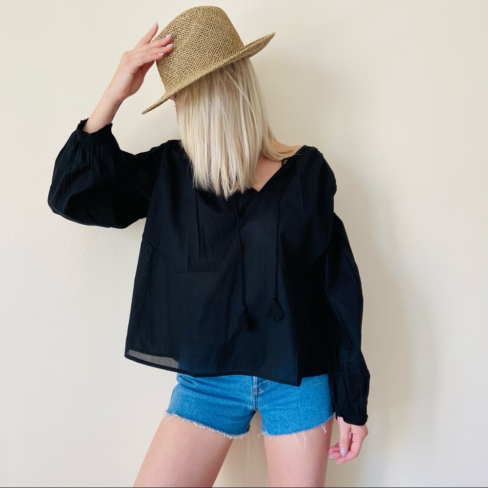 New Levi’s black crochet boho blouse top